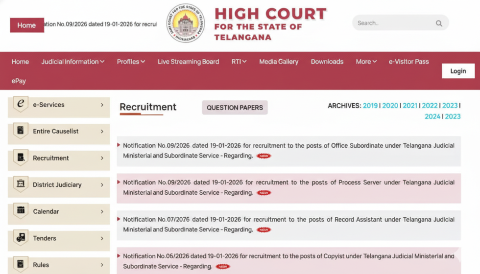 Deccan Alert | Telangana District Court Recruitment 2026 Announces 859 Vacancies for Ministerial and Subordinate Services
