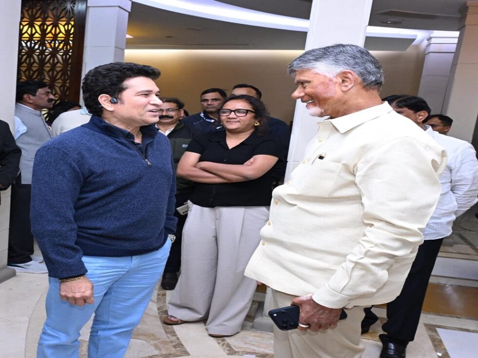 Deccan Alert | Andhra Pradesh CM Chandrababu Naidu Meets Cricket Legend Sachin Tendulkar Ahead of India's ICC Men's T20 World Cup Match